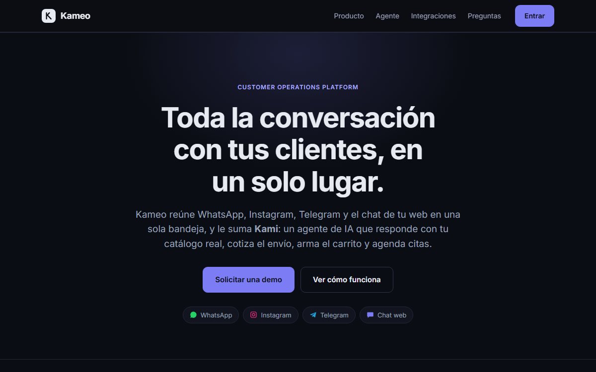 Kameo: bandeja omnicanal con agente de IA